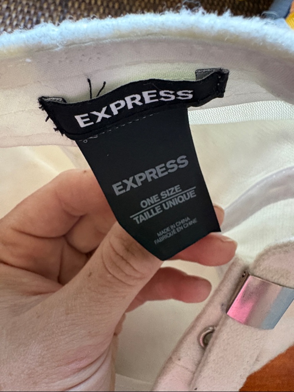 Express Cream Baseball Cap with Black “Yay Weekend” Text - Picture 2 of 5